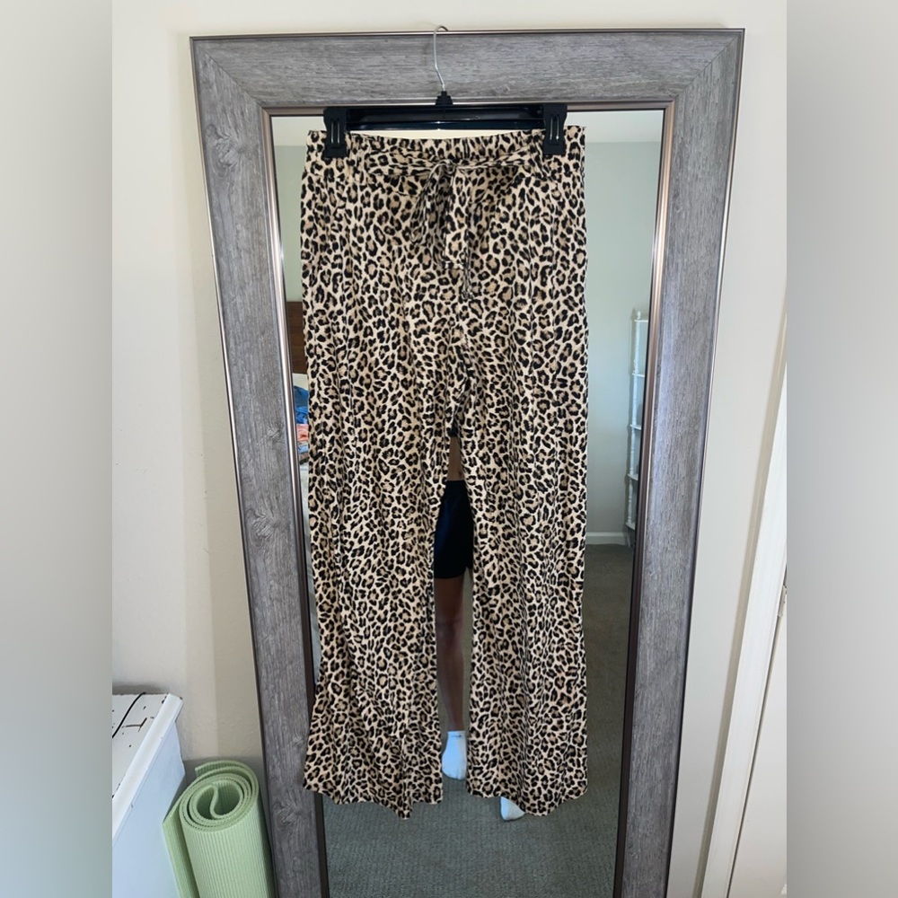 leopard flowy pants